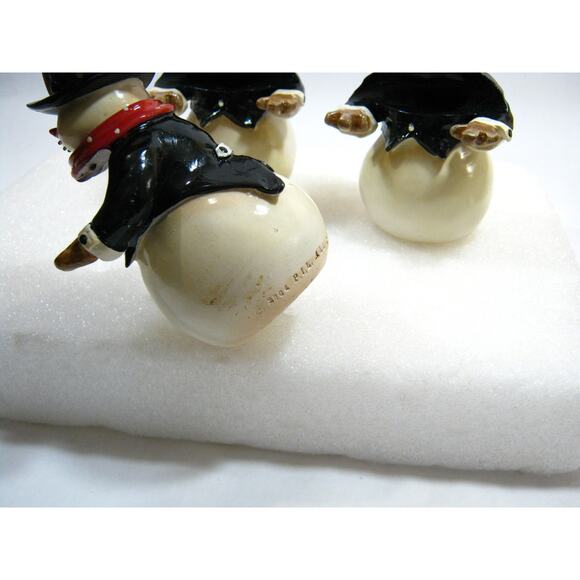 Vintage Christmas Holiday Decor Snowman set Signed 2004 P.I.L Finely Detailed - Picture 7 of 10